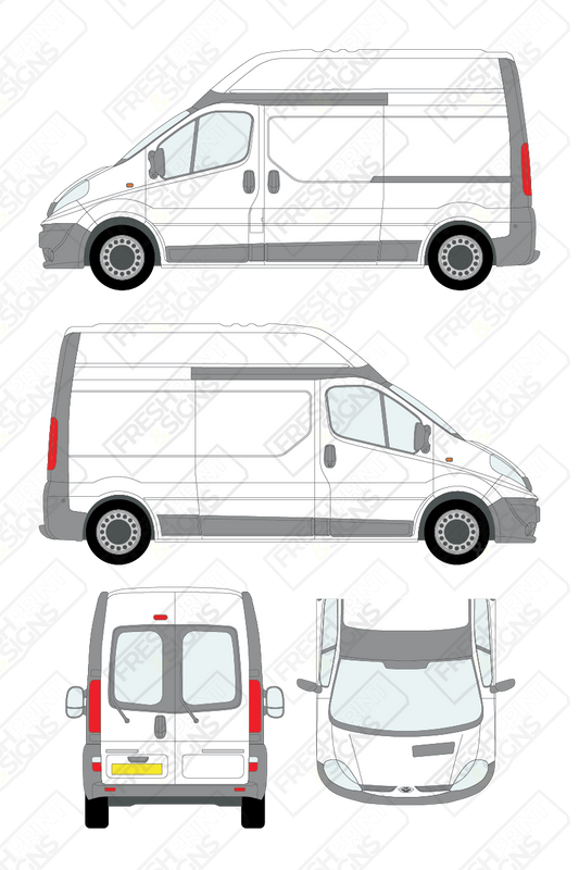 Van Graphics - Renault | Trafic | 2008-2014 | Long Wheelbase (L2) | High Roof (H2) | With Rear Windows
