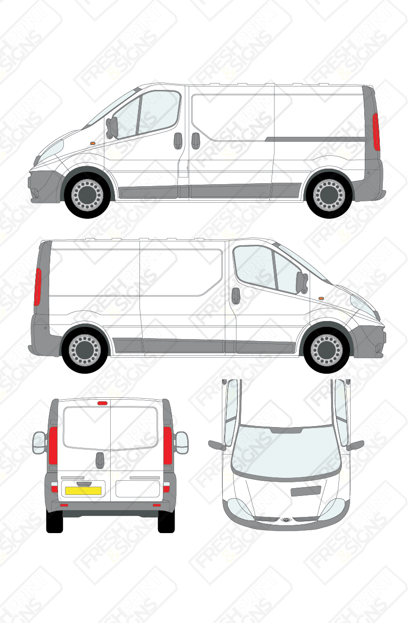 Van Graphics - Renault | Trafic | 2008-2014 | Long Wheelbase (L2) | Low Roof (H1) | Panelled Rear Doors