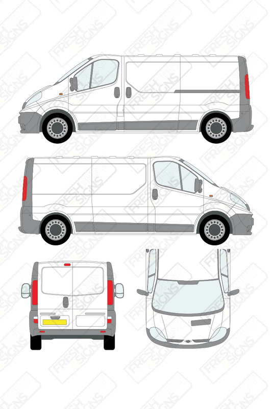 Van Graphics - Renault | Trafic | 2008-2014 | Long Wheelbase (L2) | Low Roof (H1) | Panelled Rear Doors