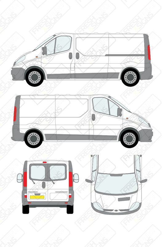 Van Graphics - Renault | Trafic | 2008-2014 | Long Wheelbase (L2) | Low Roof (H1) | With Rear Windows