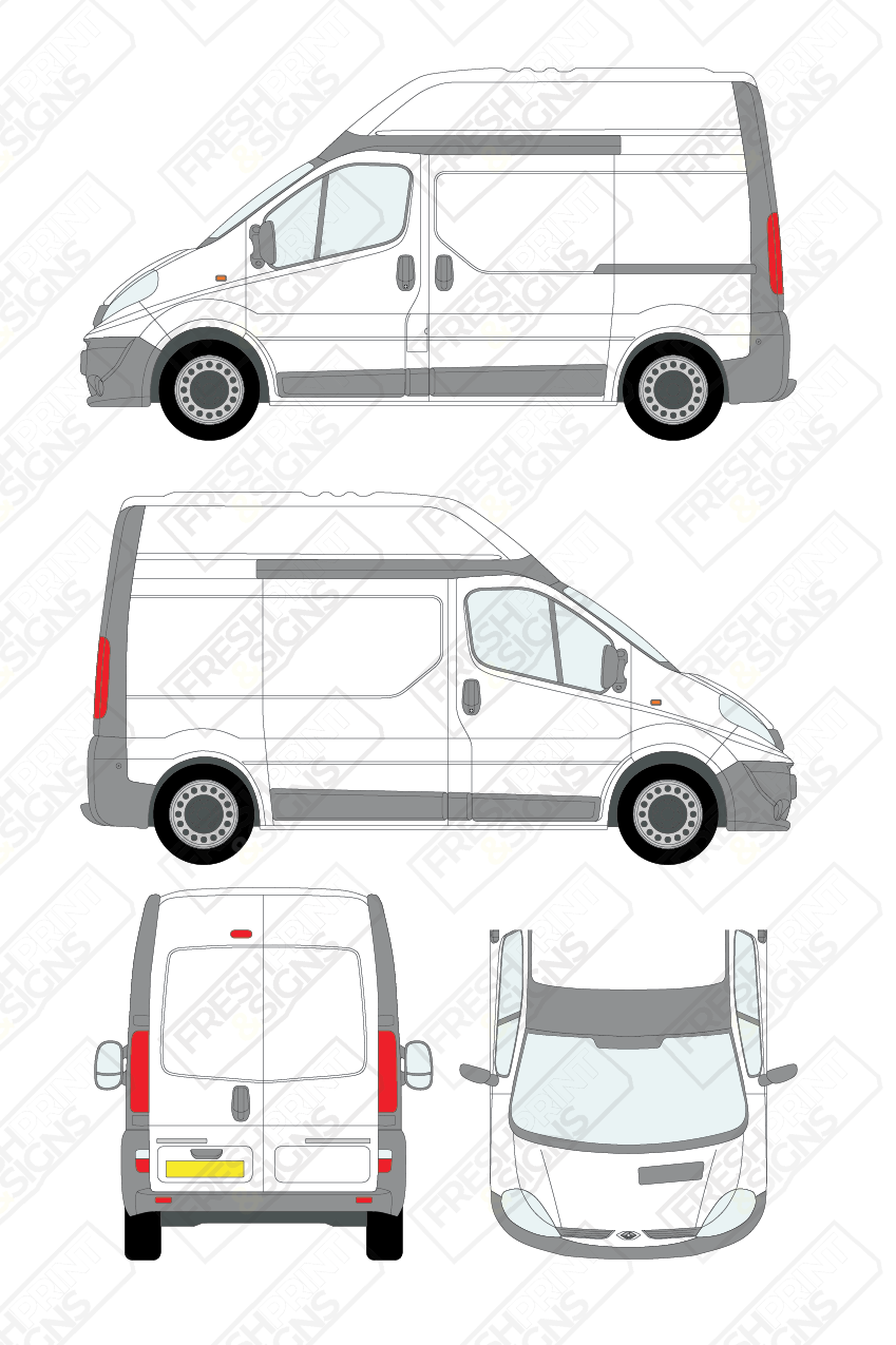 Van Graphics - Renault | Trafic | 2008-2014 | Short Wheelbase (L1) | High Roof (H2) | Panelled Rear Doors