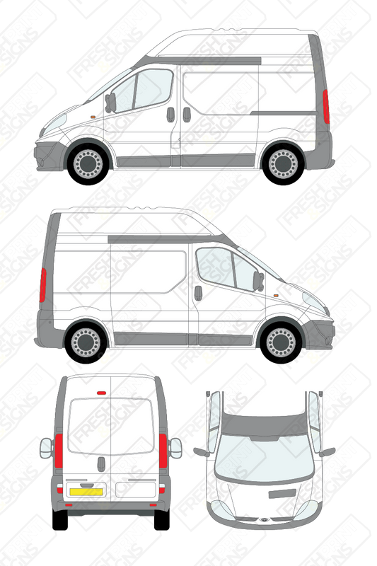 Van Graphics - Renault | Trafic | 2008-2014 | Short Wheelbase (L1) | High Roof (H2) | Panelled Rear Doors