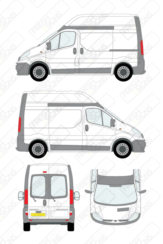 Van Graphics - Renault | Trafic | 2008-2014 | Short Wheelbase (L1) | High Roof (H2) | With Rear Windows