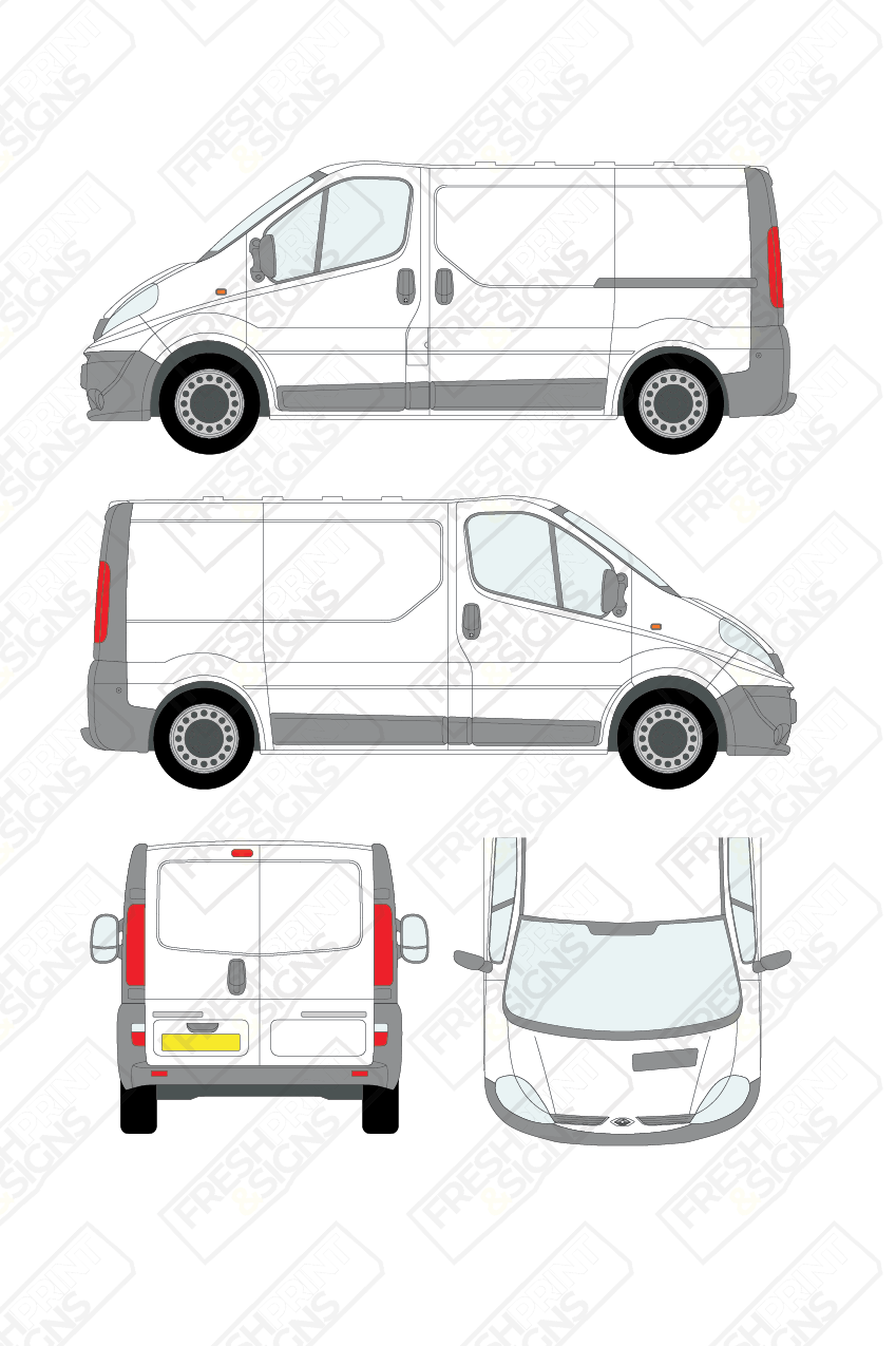 Van Graphics - Renault | Trafic | 2008-2014 | Short Wheelbase (L1) | Low Roof (H1) | Panelled Rear Doors