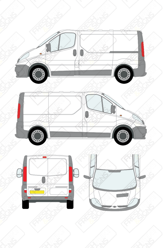 Van Graphics - Renault | Trafic | 2008-2014 | Short Wheelbase (L1) | Low Roof (H1) | Panelled Rear Doors