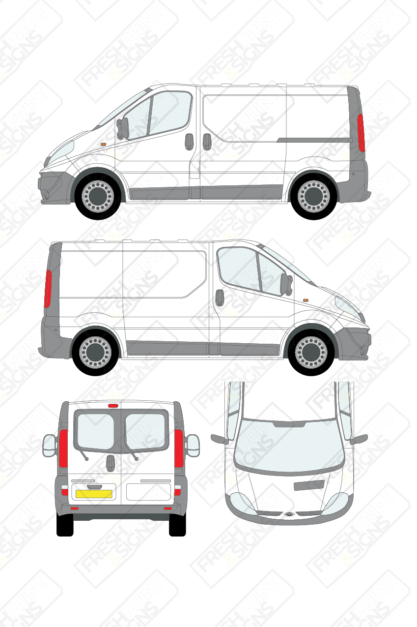 Van Graphics - Renault | Trafic | 2008-2014 | Short Wheelbase (L1) | Low Roof (H1) | With Rear Windows