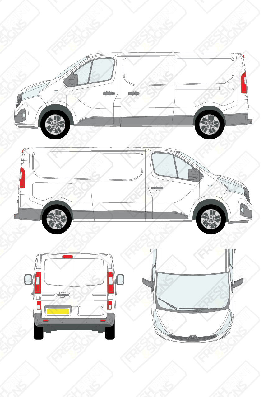 Van Graphics - Renault | Trafic | 2014-2021 | Medium Wheelbase (L2) | Low Roof (H1) | Panelled Rear Doors
