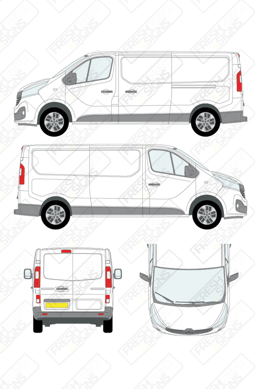 Van Graphics - Renault | Trafic | 2014-2021 | Medium Wheelbase (L2) | Low Roof (H1) | Panelled Rear Doors