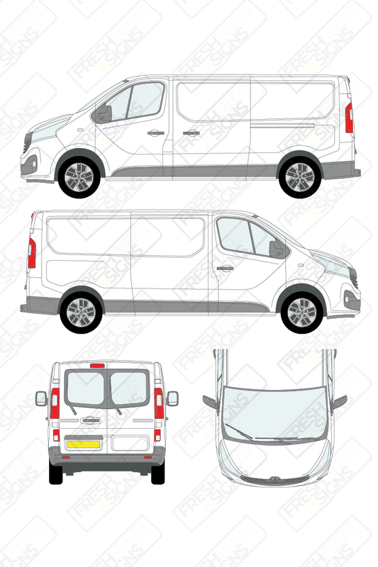 Van Graphics - Renault | Trafic | 2014-2021 | Medium Wheelbase (L2) | Low Roof (H1) | With Rear Windows
