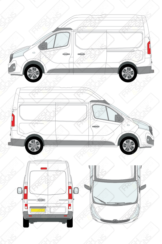 Van Graphics - Renault | Trafic | 2014-2021 | Medium Wheelbase (L2) | Medium Roof (H2) | Panelled Rear Doors