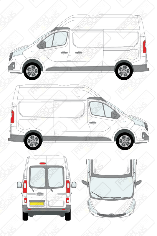 Van Graphics - Renault | Trafic | 2014-2021 | Medium Wheelbase (L2) | Medium Roof (H2) | With Rear Windows
