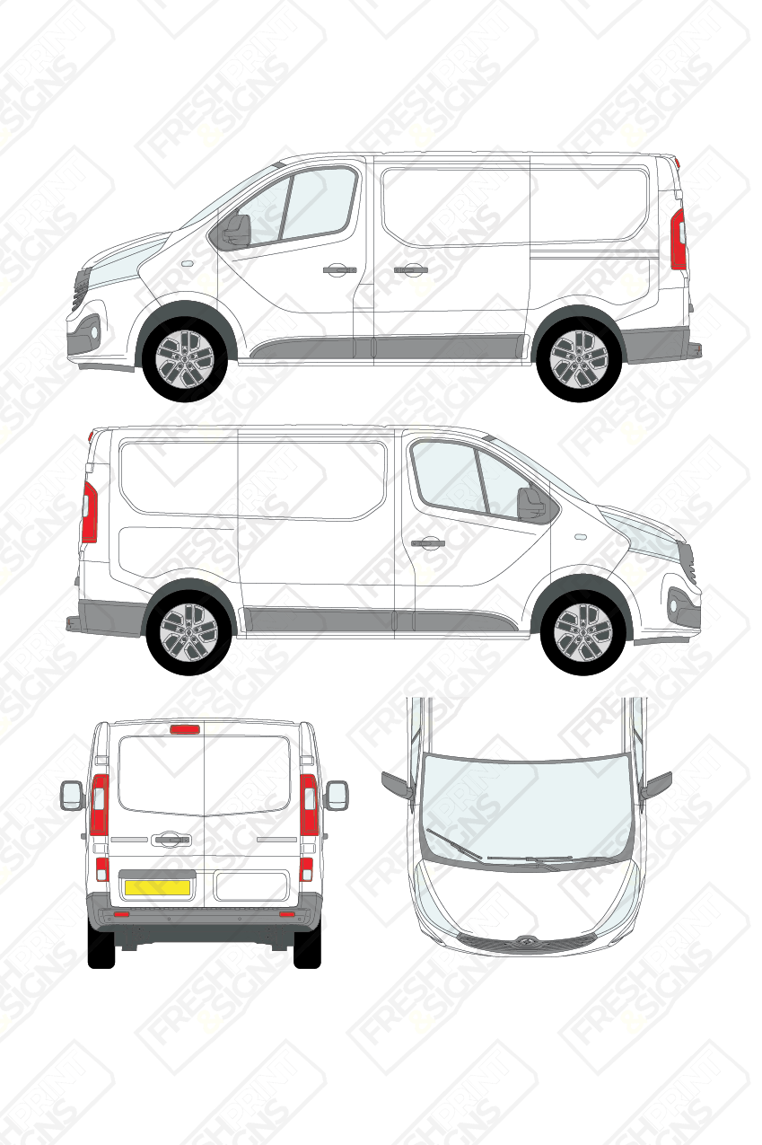 Van Graphics - Renault | Trafic | 2014-2021 | Short Wheelbase (L1) | Low Roof (H1) | Panelled Rear Doors