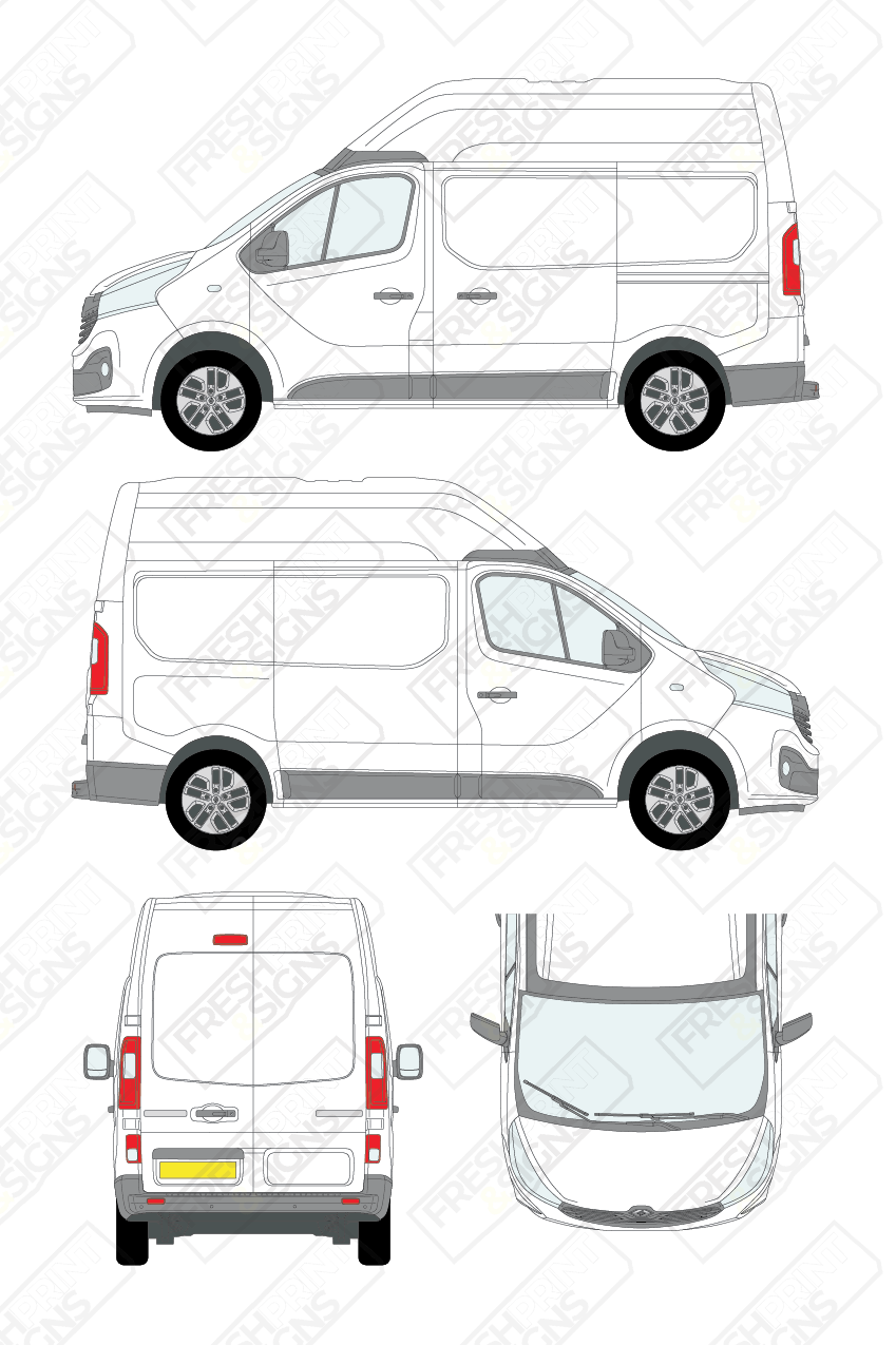 Van Graphics - Renault | Trafic | 2014-2021 | Short Wheelbase (L1) | Medium Roof (H2) | Panelled Rear Doors