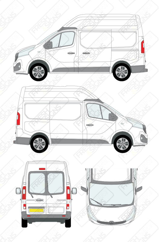 Van Graphics - Renault | Trafic | 2014-2021 | Short Wheelbase (L1) | Medium Roof (H2) | With Rear Windows