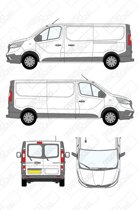 Van Graphics - Renault | Trafic | 2021-2025 | Medium Wheelbase (L2) | Low Roof (H1) | With Rear Windows