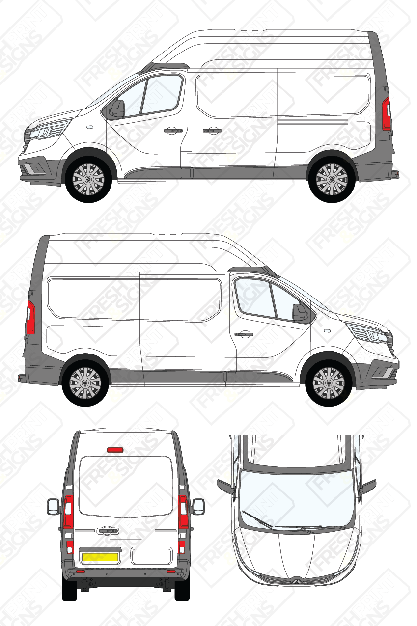 Van Graphics - Renault | Trafic | 2021-2025 | Medium Wheelbase (L2) | Medium Roof (H2) | Panelled Rear Doors