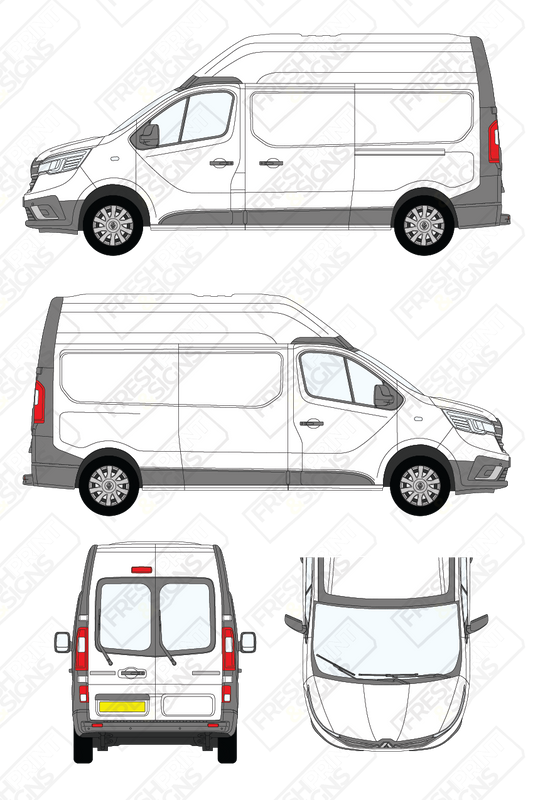 Van Graphics - Renault | Trafic | 2021-2025 | Medium Wheelbase (L2) | Medium Roof (H2) | With Rear Windows