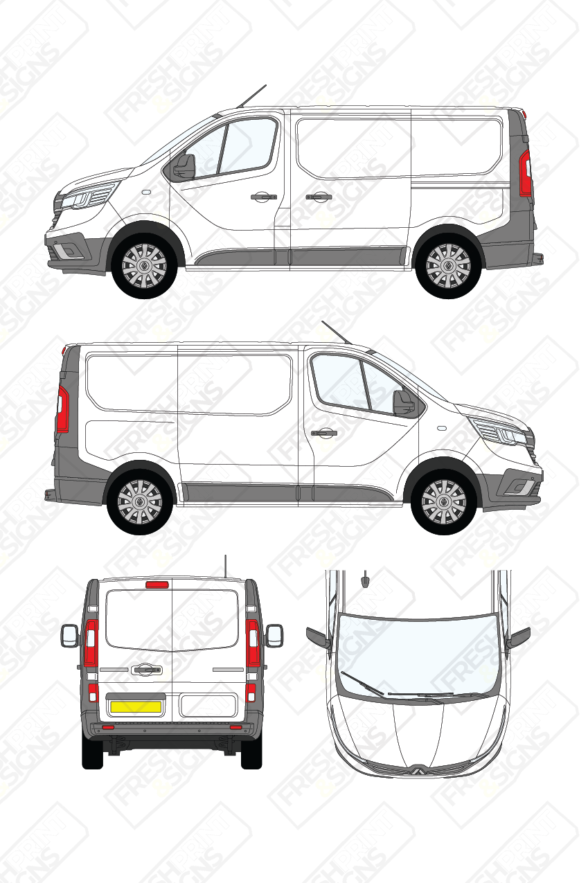 Van Graphics - Renault | Trafic | 2021-2025 | Short Wheelbase (L1) | Low Roof (H1) | Panelled Rear Doors