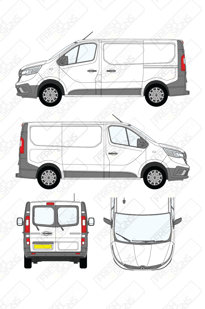 Van Graphics - Renault | Trafic | 2021-2025 | Short Wheelbase (L1) | Low Roof (H1) | With Rear Windows
