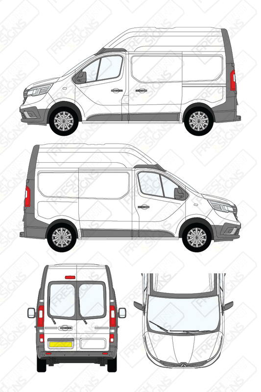 Van Graphics - Renault | Trafic | 2021-2025 | Short Wheelbase (L1) | Medium Roof (H2) | With Rear Windows