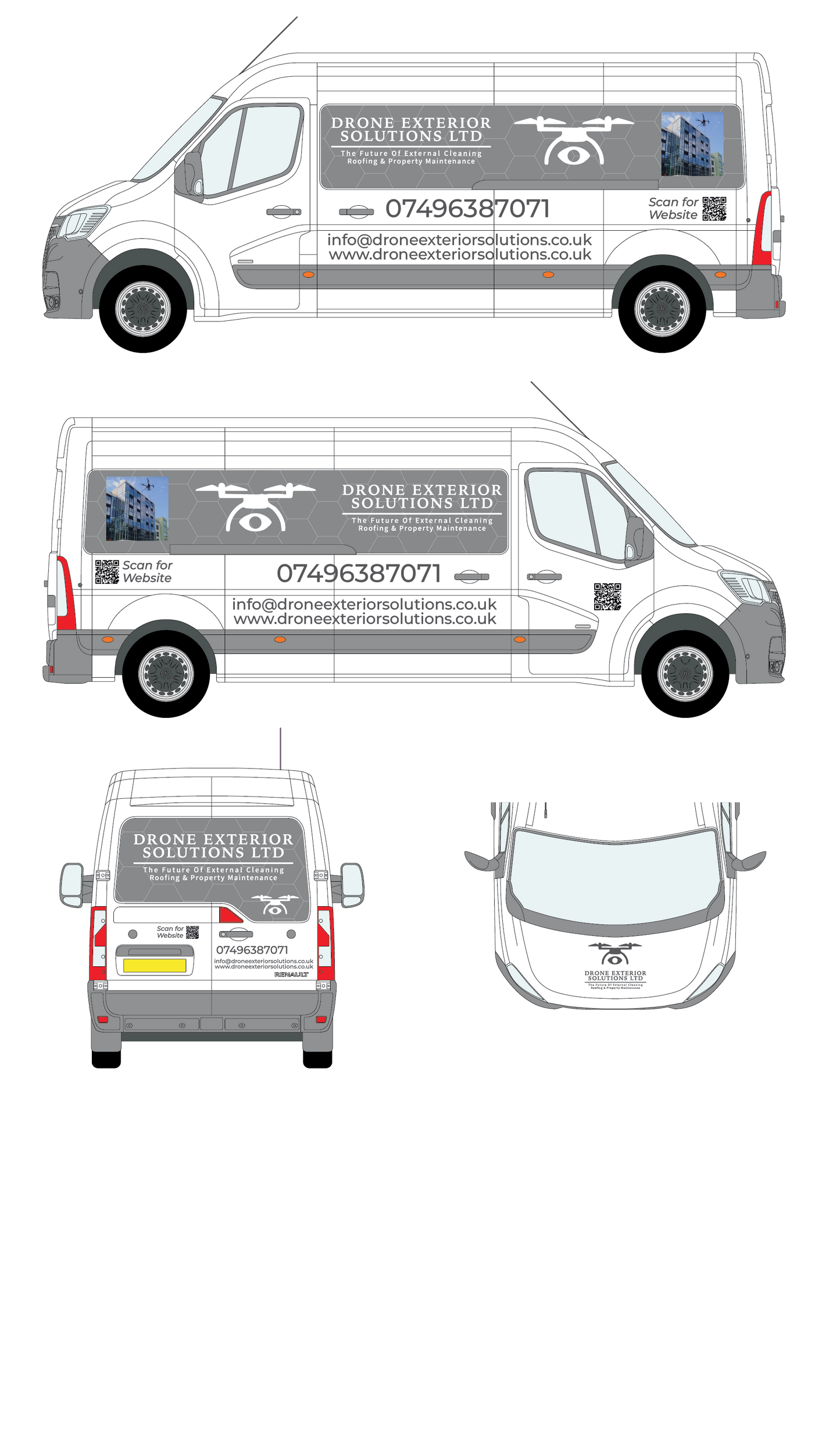 Van Graphics+ A-Frame Vinyls - Scott Viney - Drone Exterior Solutions Ltd - Renault Master
