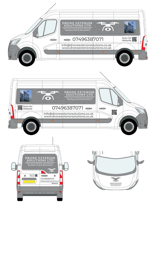 Van Graphics+ A-Frame Vinyls - Scott Viney - Drone Exterior Solutions Ltd - Renault Master