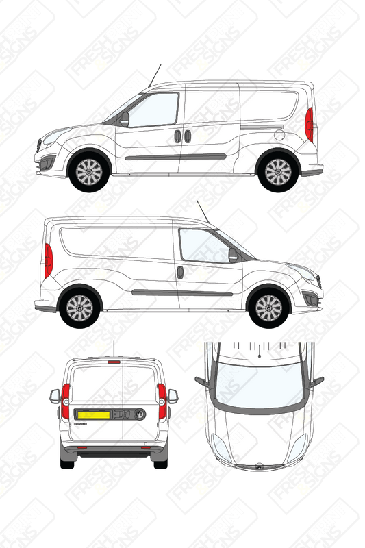 Van Graphics - Vauxhall | Combo | 2012-2019 | Long Wheelbase (L2) | Low Roof (H1) | Panelled Rear Doors
