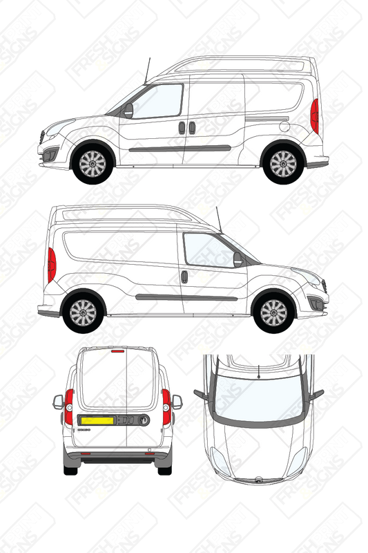 Van Graphics - Vauxhall | Combo | 2012-2019 | Long Wheelbase (L2) | Medium Roof (H2) | Panelled Rear Doors