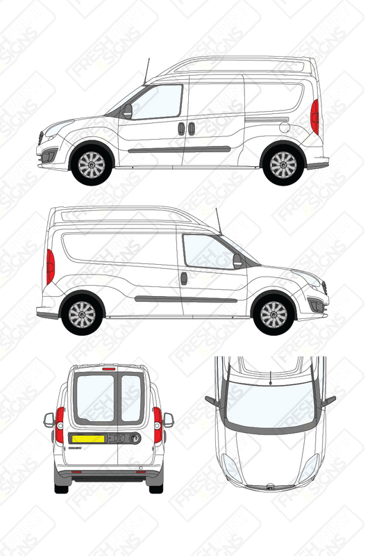 Van Graphics - Vauxhall | Combo | 2012-2019 | Long Wheelbase (L2) | Medium Roof (H2) | With Rear Windows