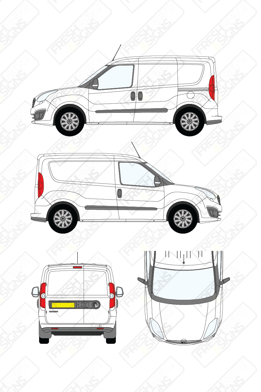 Van Graphics - Vauxhall | Combo | 2012-2019 | Short Wheelbase (L1) | Low Roof (H1) | Panelled Rear Doors