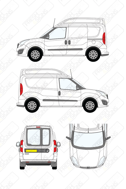 Van Graphics - Vauxhall | Combo | 2012-2019 | Short Wheelbase (L1) | Medium Roof (H2) | With Rear Windows