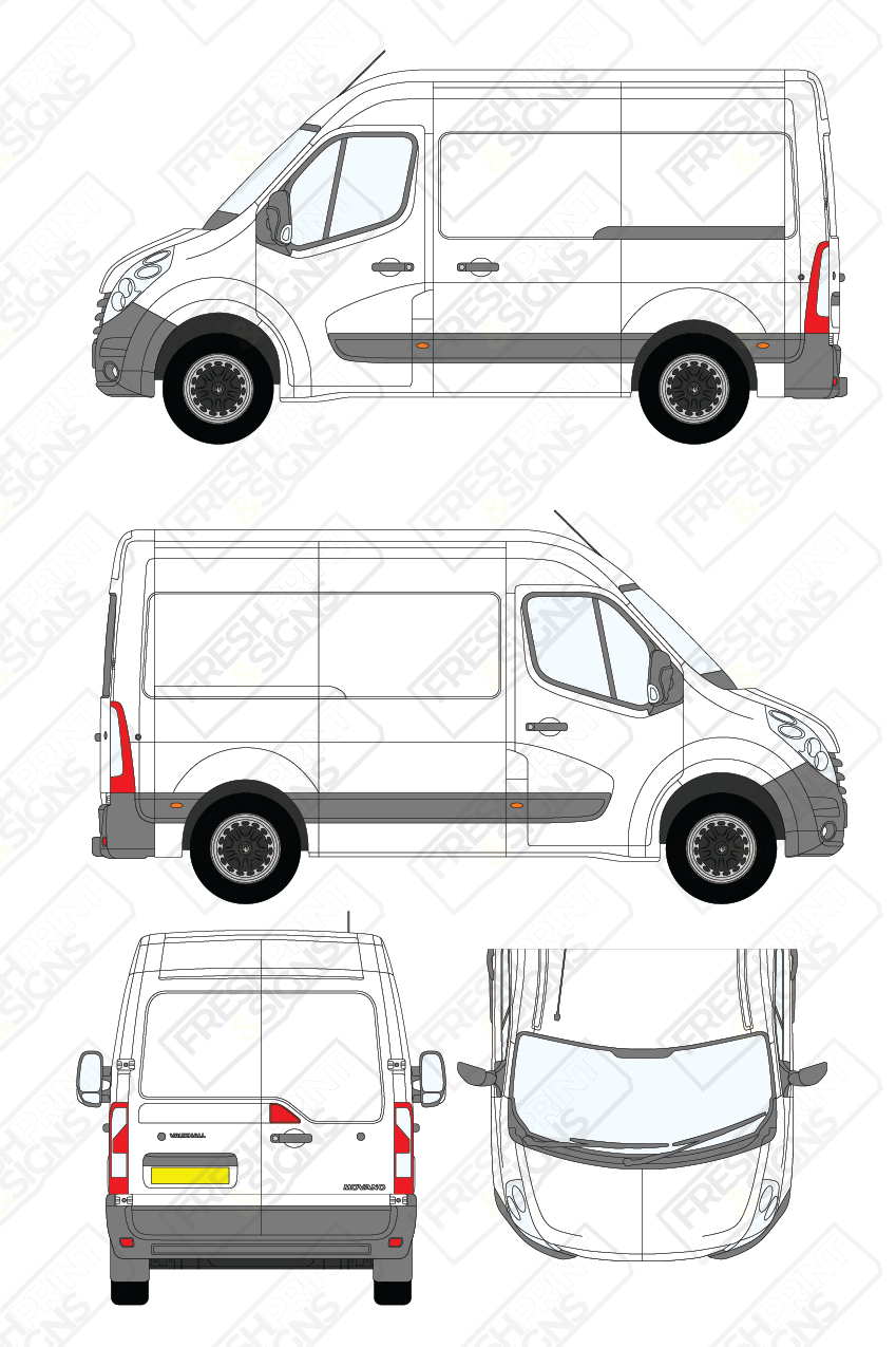 Van Graphics - Vauxhall | Movano | 2010-2021 | Short Wheelbase (L1) | Medium Roof (H2) | Panelled Rear Doors
