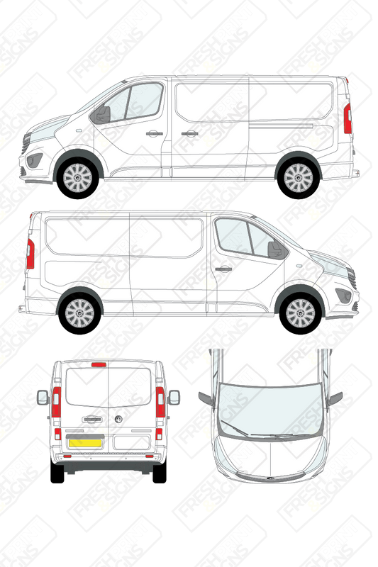 Van Graphics - Vauxhall | Vivaro | 2014-2019 | Long Wheelbase (L2) | Low Roof (H1) | Panelled Rear Doors