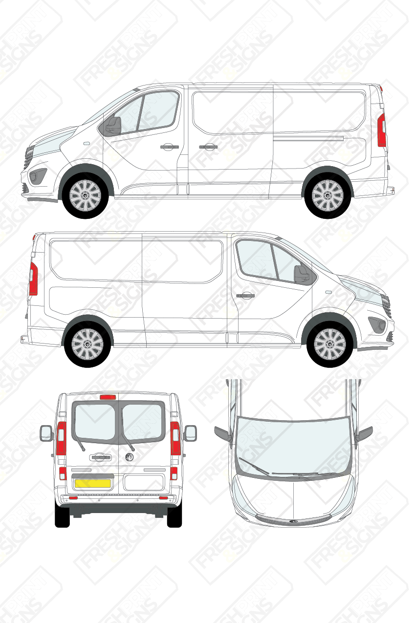 Van Graphics - Vauxhall | Vivaro | 2014-2019 | Long Wheelbase (L2) | Low Roof (H1) | With Rear Windows