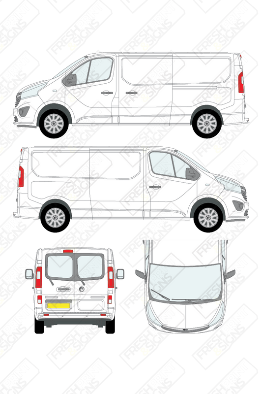 Van Graphics - Vauxhall | Vivaro | 2014-2019 | Long Wheelbase (L2) | Low Roof (H1) | With Rear Windows