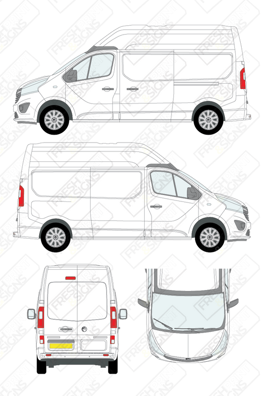 Van Graphics - Vauxhall | Vivaro | 2014-2019 | Long Wheelbase (L2) | Medium Roof (H2) | Panelled Rear Doors