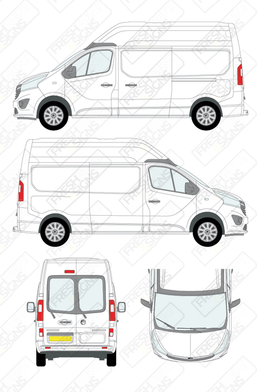 Van Graphics - Vauxhall | Vivaro | 2014-2019 | Long Wheelbase (L2) | Medium Roof (H2) | With Rear Windows
