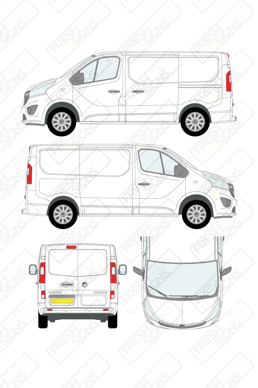 Van Graphics - Vauxhall | Vivaro | 2014-2019 | Short Wheelbase (L1) | Low Roof (H1) | Panelled Rear Doors