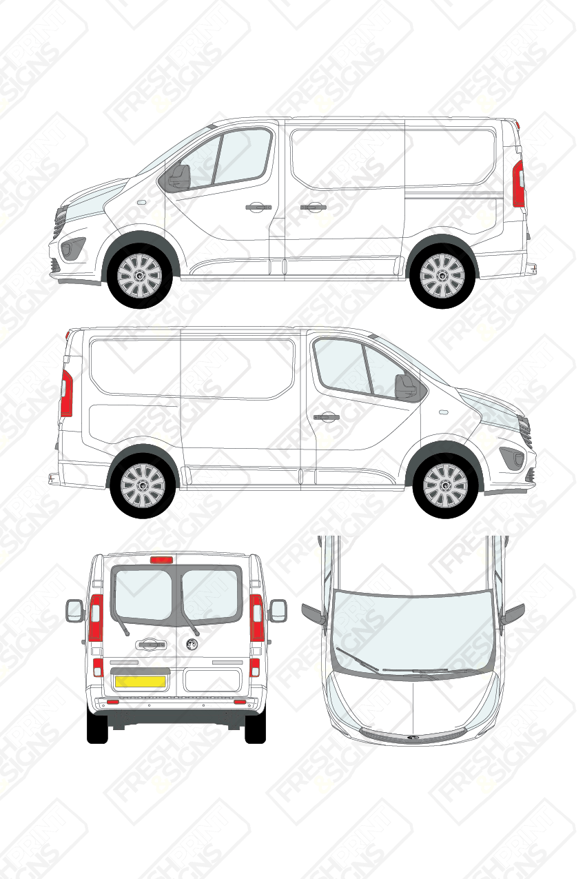 Van Graphics - Vauxhall | Vivaro | 2014-2019 | Short Wheelbase (L1) | Low Roof (H1) | With Rear Windows