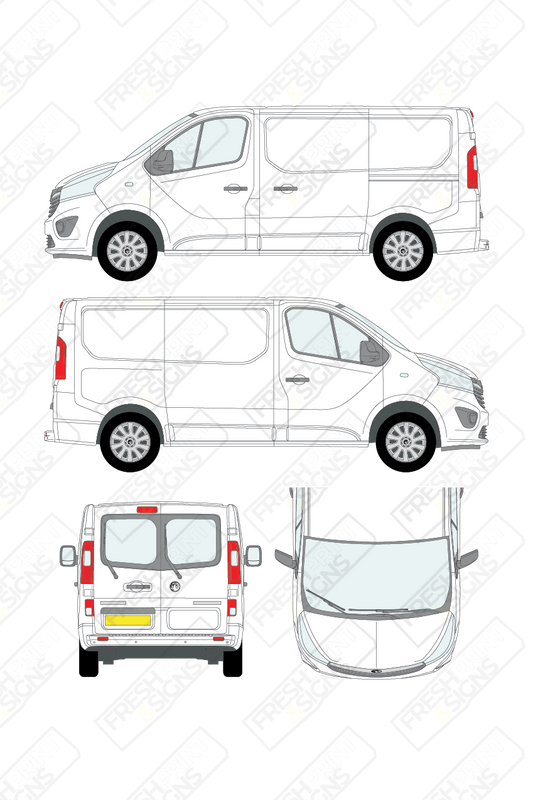 Van Graphics - Vauxhall | Vivaro | 2014-2019 | Short Wheelbase (L1) | Low Roof (H1) | With Rear Windows