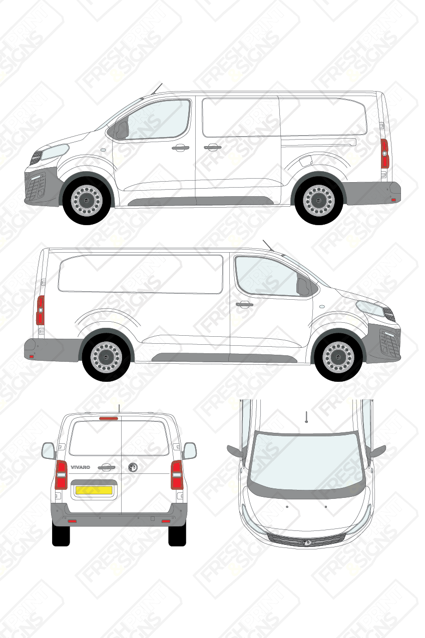 Van Graphics - Vauxhall | Vivaro | 2019-2025 | Long Wheelbase (L2) | Panelled Rear Doors