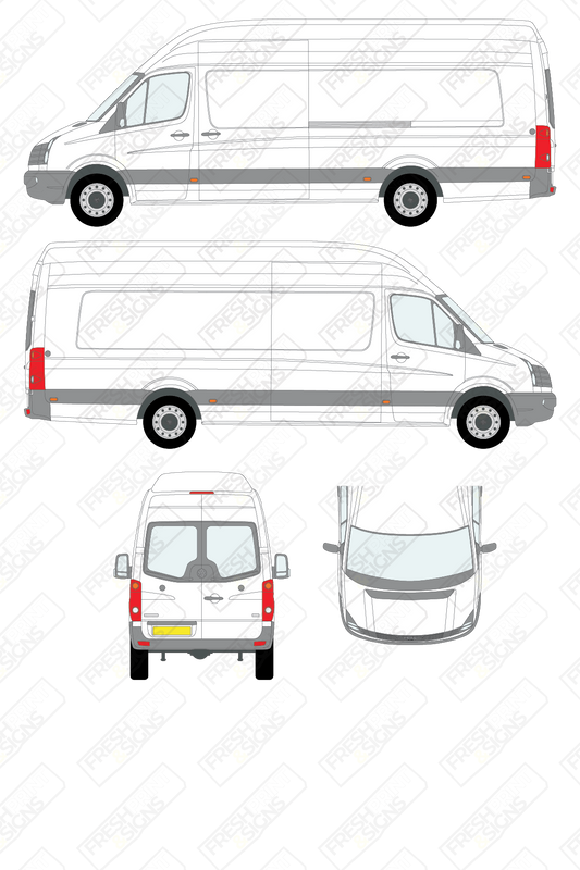 Van Graphics - Volkswagen | Crafter | 2011-2017 | Extra-Long Wheelbase (L4) | Extra High Roof (H3) | With Rear Windows