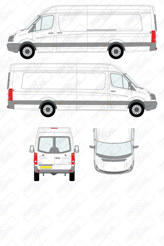 Van Graphics - Volkswagen | Crafter | 2011-2017 | Extra-Long Wheelbase (L4) | High Roof (H2) | With Rear Windows