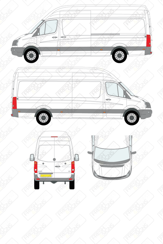 Van Graphics - Volkswagen | Crafter | 2011-2017 | Long Wheelbase (L3) | Extra High Roof (H3) | Panelled Rear Doors