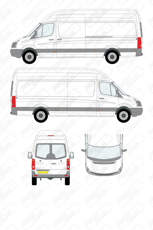 Van Graphics - Volkswagen | Crafter | 2011-2017 | Long Wheelbase (L3) | Extra High Roof (H3) | With Rear Windows