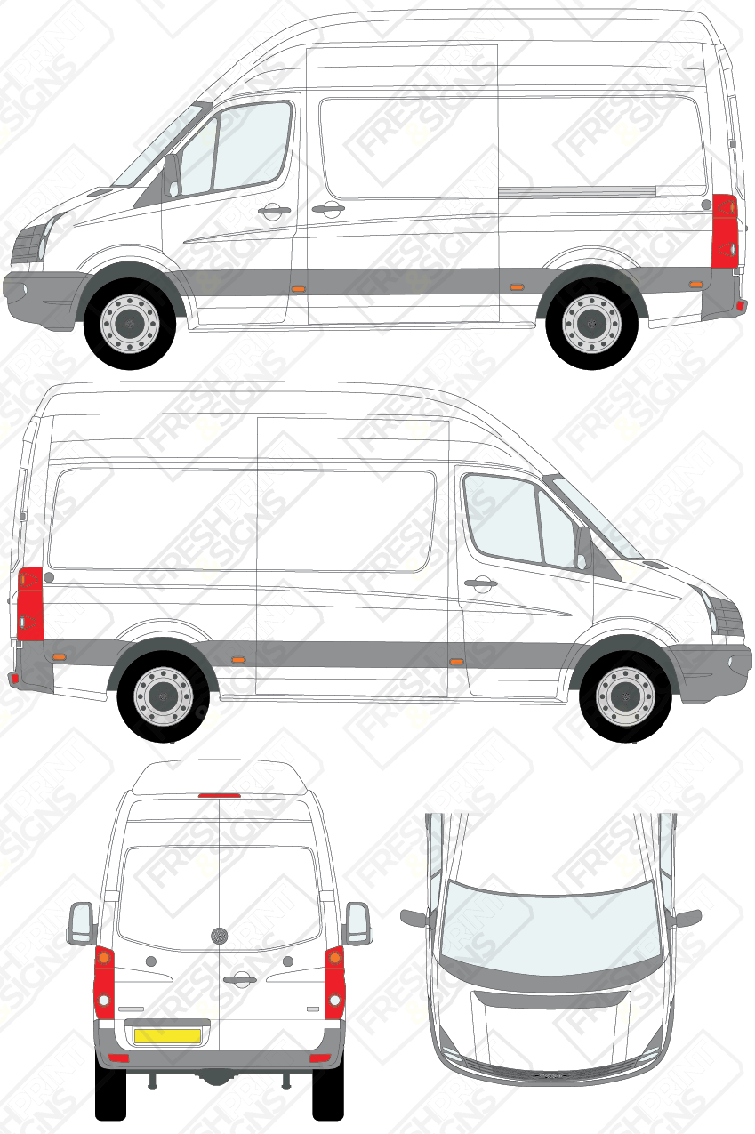 Van Graphics - Volkswagen | Crafter | 2011-2017 | Medium Wheelbase (L2) | Extra High Roof (H3) | Panelled Rear Doors