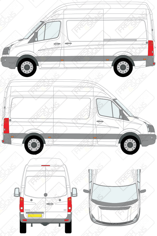 Van Graphics - Volkswagen | Crafter | 2011-2017 | Medium Wheelbase (L2) | Extra High Roof (H3) | Panelled Rear Doors