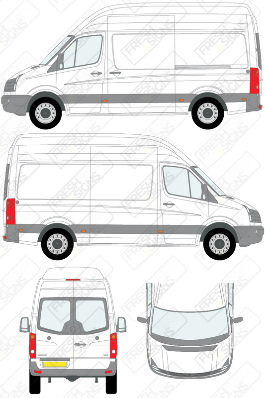 Van Graphics - Volkswagen | Crafter | 2011-2017 | Medium Wheelbase (L2) | Extra High Roof (H3) | With Rear Windows