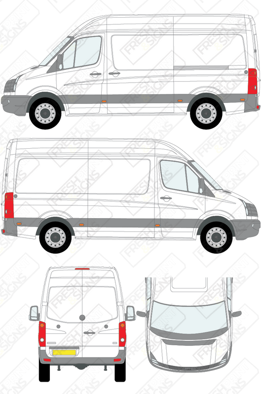 Van Graphics - Volkswagen | Crafter | 2011-2017 | Medium Wheelbase (L2) | High Roof (H2) | Panelled Rear Doors