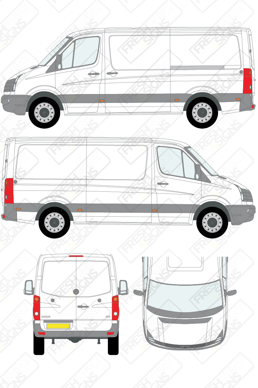 Van Graphics - Volkswagen | Crafter | 2011-2017 | Medium Wheelbase (L2) | Low Roof (H1) | Panelled Rear Doors